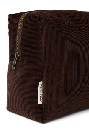 Studio Noos Trousse de Toilette Matelassée Rib "Toiletry Bag" | Marron Foncé