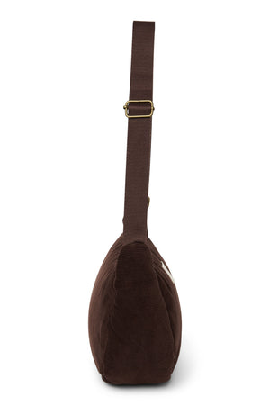 Studio Noos Sac bandoulière Rib Puffy "Adult Fanny Pack" | Dark Brown