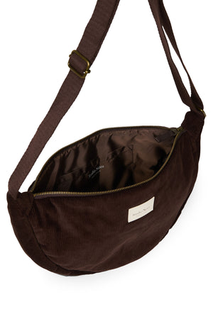 Studio Noos Sac bandoulière Rib Puffy "Adult Fanny Pack" | Dark Brown