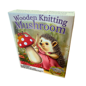 Wooden Knitting Mushroom Strickliesel aus Holz in Pilzform für Kinder und kreative Bastelprojekte