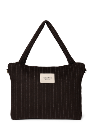 Studio Noos Sac à langer en flanelle rayée "Diaper Bag" | Marron