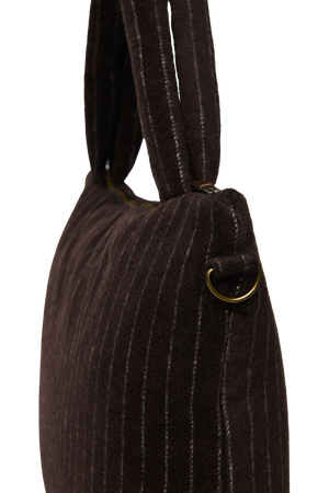 Studio Noos Sac à langer en flanelle rayée "Diaper Bag" | Marron