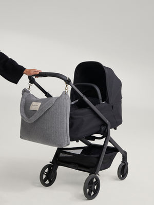Studio Noos Wickeltasche Flannel Chalkstripe "Diaper Bag" | Light Grey