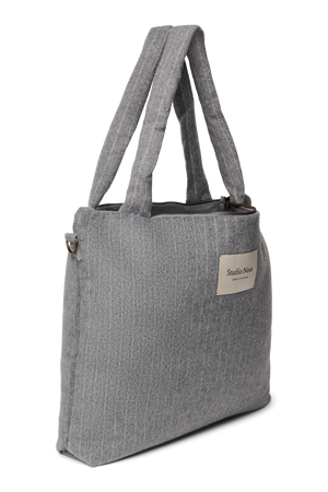 Studio Noos Wickeltasche Flannel Chalkstripe "Diaper Bag" | Light Grey