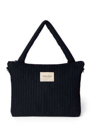 Studio Noos Wickeltasche Flannel Chalkstripe "Diaper Bag" | Dark Blue