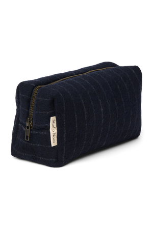 Studio Noos Tasche Flannel Chalkstripe "Pouch" | Dark Blue