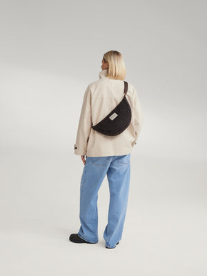 Studio Noos Umhängetasche Flannel Chalkstripe "Adult Fanny Pack" | Brown