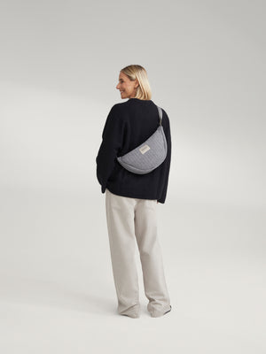 Studio Noos Umhängetasche Flannel Chalkstripe "Adult Fanny Pack" | Light Grey