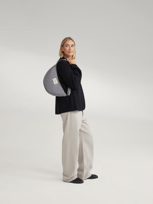 Studio Noos Umhängetasche Flannel Chalkstripe "Adult Fanny Pack" | Light Grey