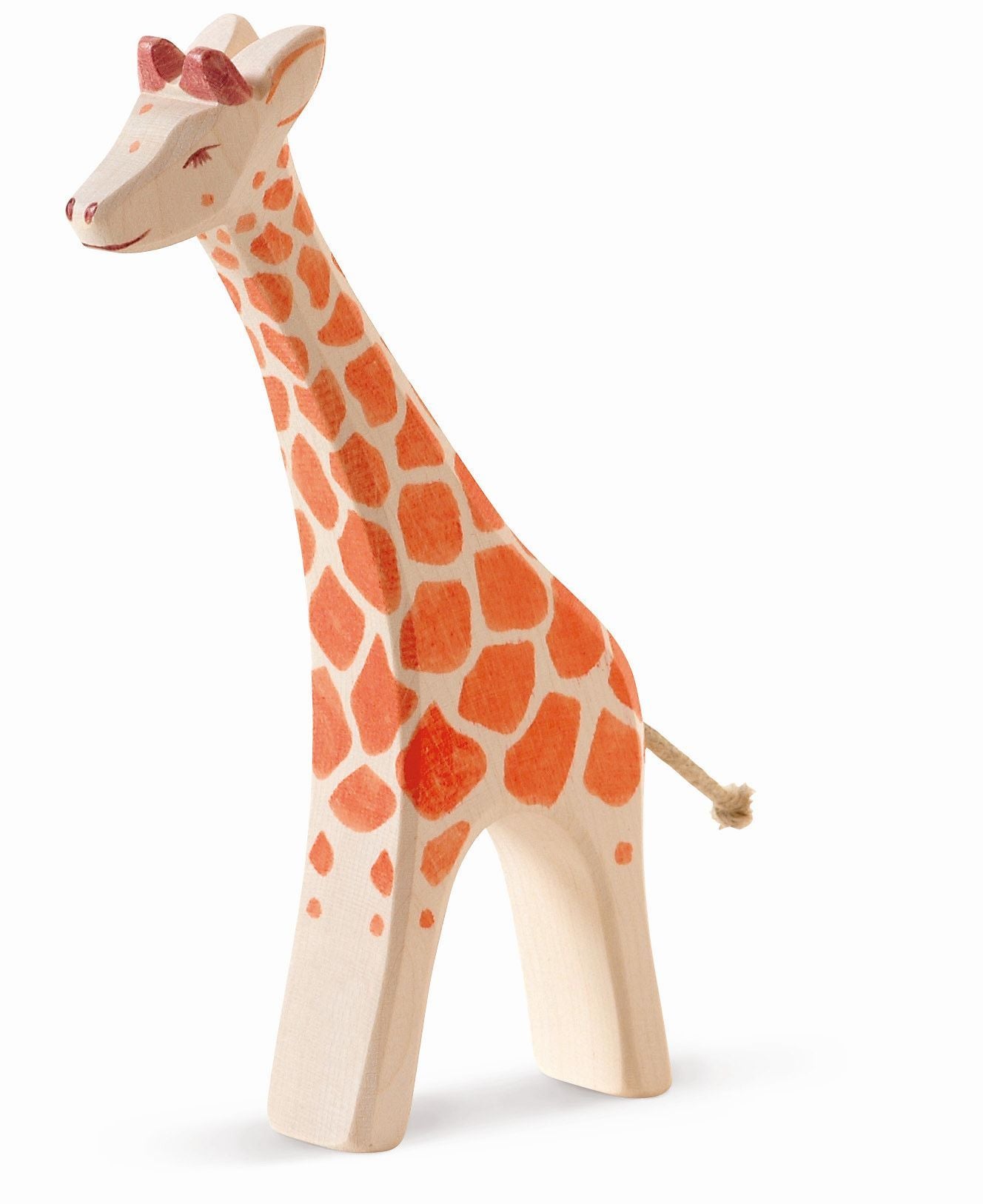 Große laufende Giraffe aus Holz von Ostheimer, handbemalt, in dynamischer Haltung – nachhaltiges Spielzeug für Kinder ab 3 Jahren.