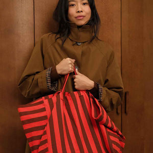 Rose in April "Elisa" Tasche | Tomate / Braun Streifen