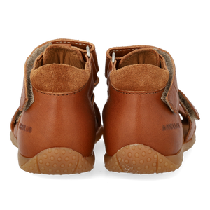 Angulus Babysandale mit Doppel-Klettverschluss | Cognac