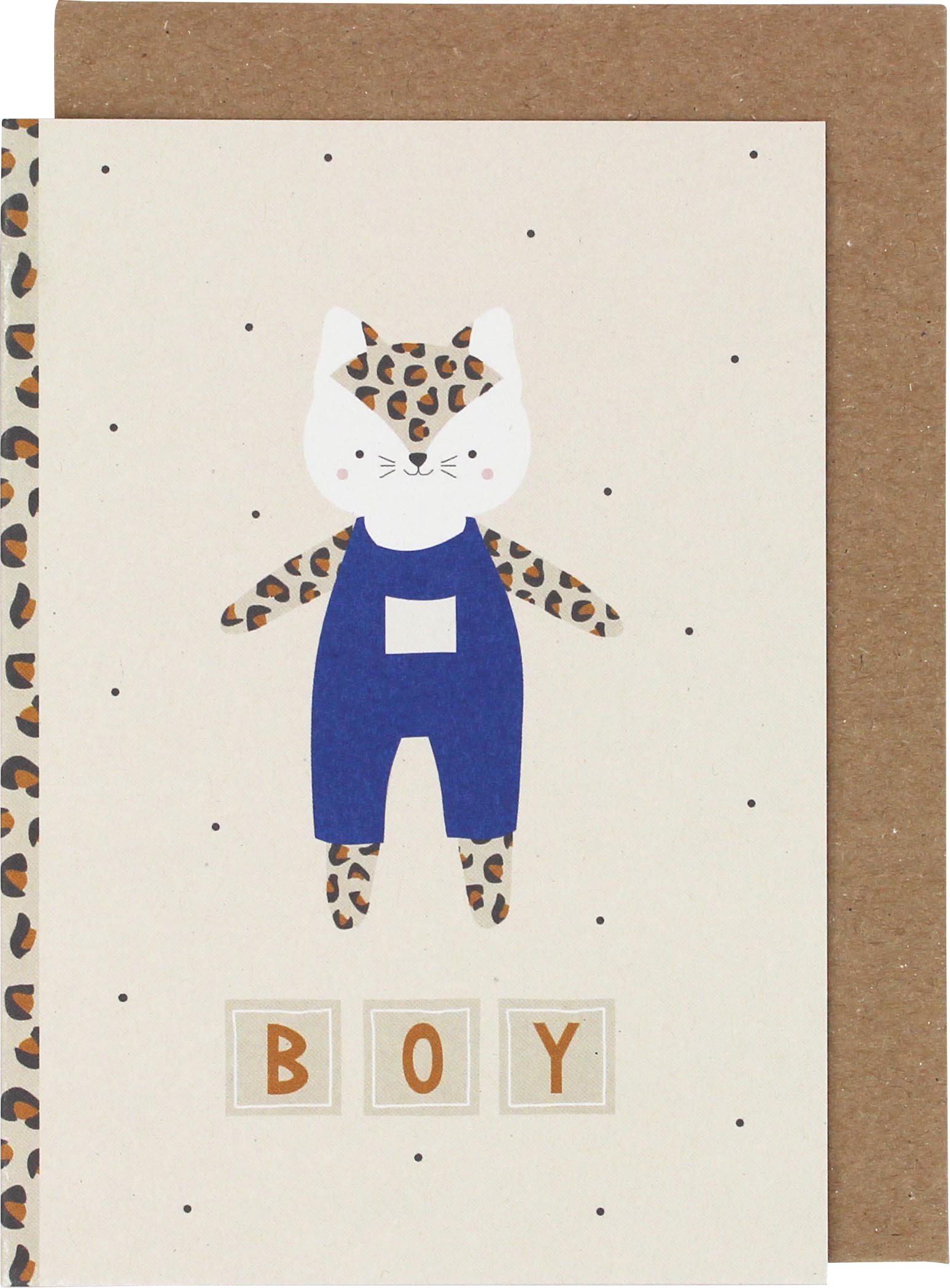 Ava & Yves Klappkarte Leopardenbaby | Blau Boy