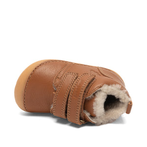 Chaussons bébé Bisgaard fourrés mouton | Cognac