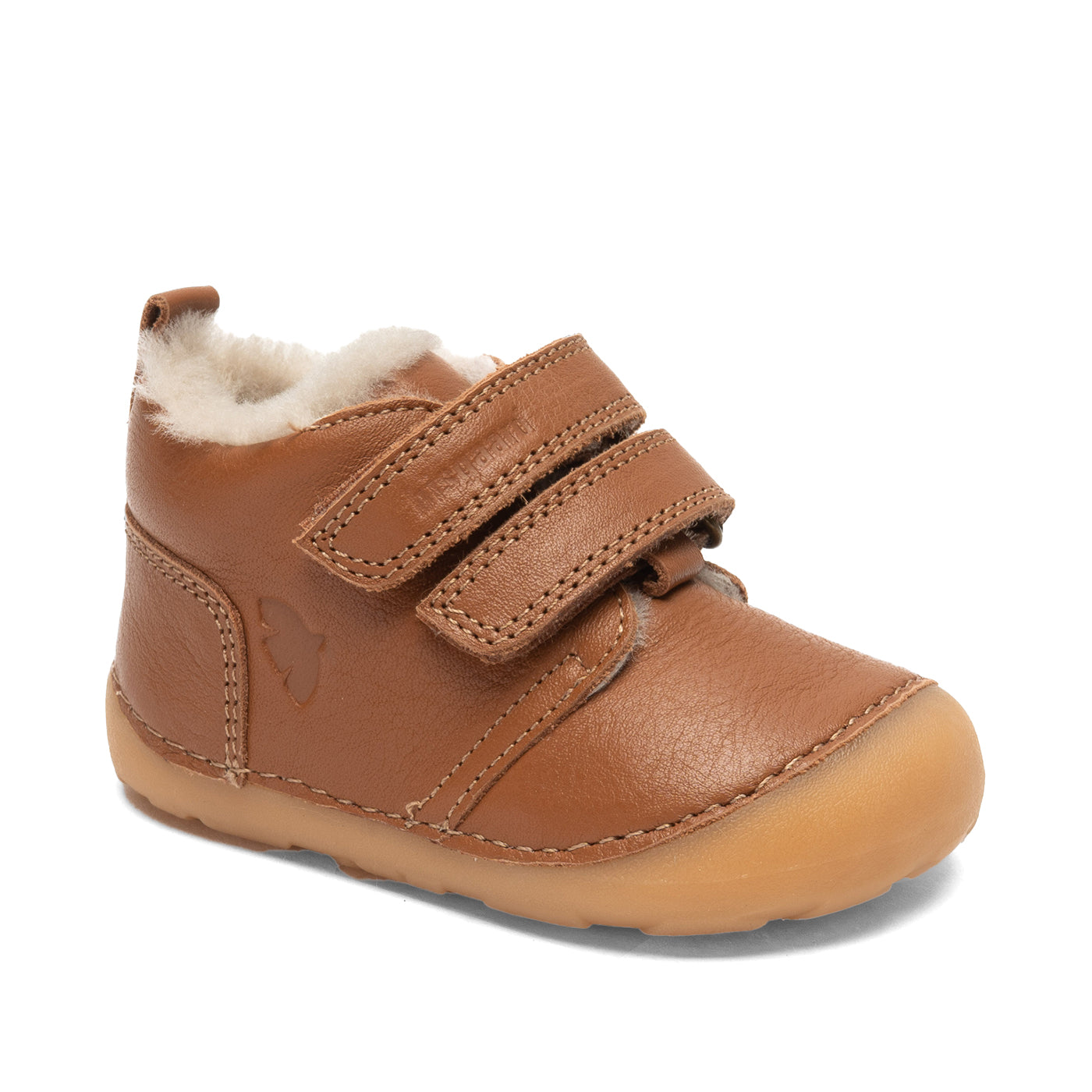 Bisgaard Baby-Schuhe mit Lammfell | Cognac