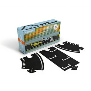 Waytoplay Grand Prix Set mit flexibler Rennbahn aus Gummi, 24-teilig