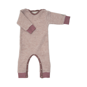 Lilano Onesie Wolle | Ringel mit Bündchen | Mauve