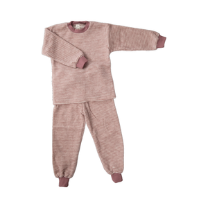 Lilano Schlafanzug 2-teilig Ringel Wolle | Mauve