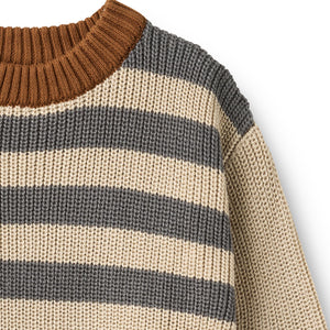 Wheat Strickpullover Rasmus in Flint Stripe – Detailansicht 4
