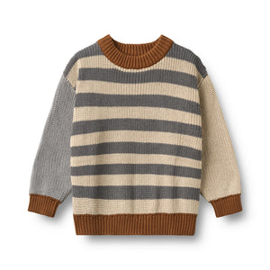 Wheat Strickpullover Rasmus in Flint Stripe