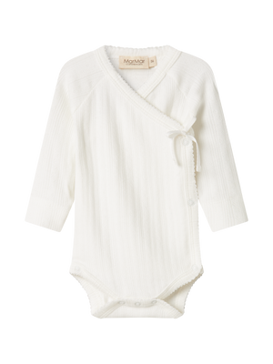 MarMar Copenhagen Wickelbody „Belita“ in Gentle White aus Modal-Baumwollmix 