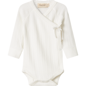 MarMar Copenhagen Wickelbody „Belita“ in Gentle White aus Modal-Baumwollmix 