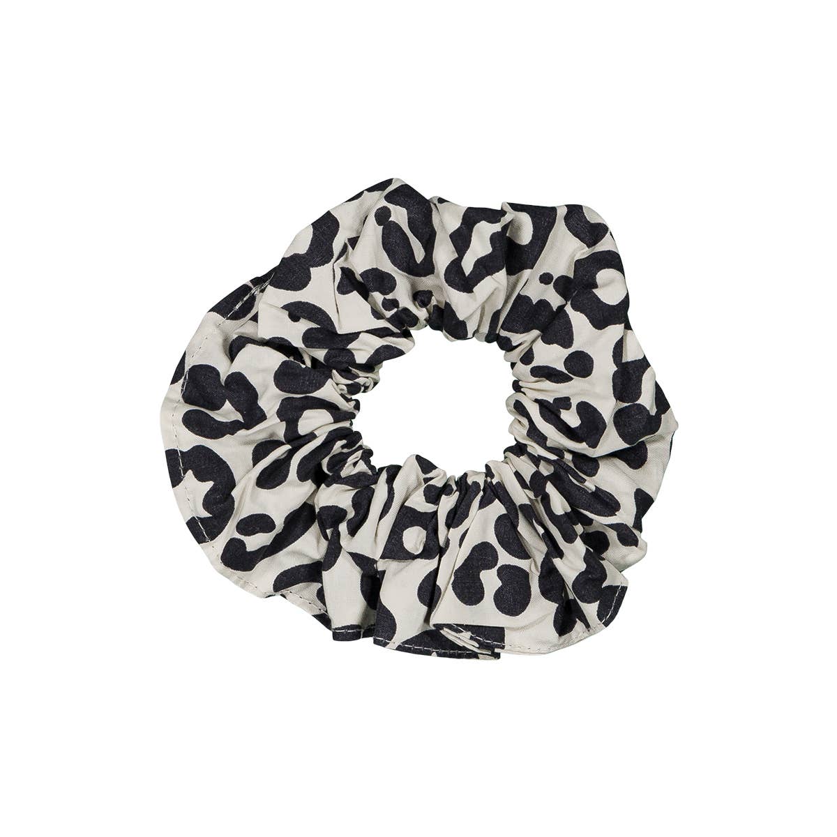 Rose in April Scrunchie CHOUCHOU in Schwarz-Beige – weiches Musselin-Haarband