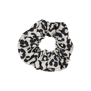 Rose in April Scrunchie CHOUCHOU in Schwarz-Beige – weiches Musselin-Haarband