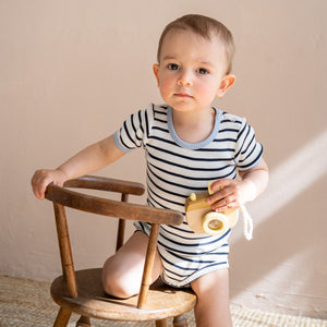 minimalisma Kurzarmbody Seide-Baumwolle "Baldur" Sailor mit Clearwater