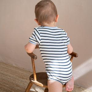 minimalisma Kurzarmbody Seide-Baumwolle "Baldur" Sailor mit Clearwater