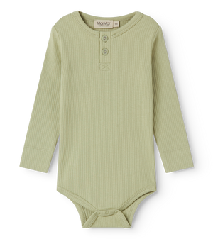 Baby-Body von MarMar Copenhagen, Body LS Dried Bay, langärmlig, weich & dehnbar, mit Druckknöpfen für einfaches Wickeln
