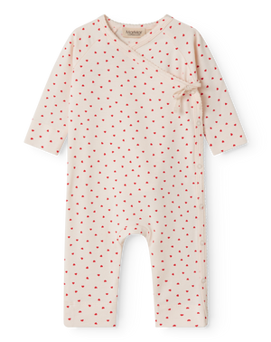 Kinder-Overall von MarMar Copenhagen, Rula Overall Happy Hearts, weich & dehnbar, aus Modal und Bio-Baumwolle, praktische Druckknöpfe
