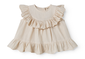 Kinder-Leinen-Top von MarMar Copenhagen, Tipa Shirt Kit, süßes Sommer-Top mit Rüschen, luftig & leicht