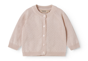 Baby-Cardigan von MarMar Copenhagen, Taki Cardigan Misty Pink, weich & atmungsaktiv, aus Modal und Bio-Baumwolle, bequem & stylisch
