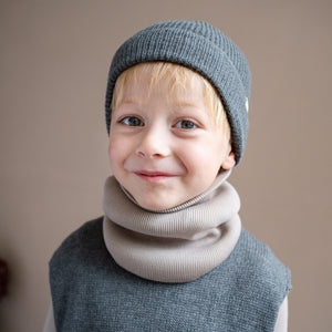 Minimalisma Loop-Schal Merino "Argir " in Hemp – Detailansicht 3