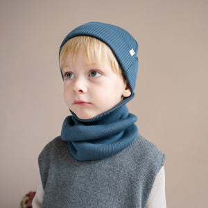 Minimalisma Loop-Schal Merino "Argir " in Surf Blue – Detailansicht 2