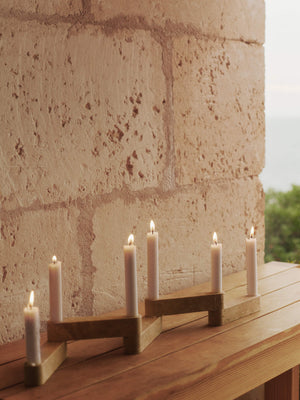 Ferm Living Modular Candle Holder Set Newel | Travertine