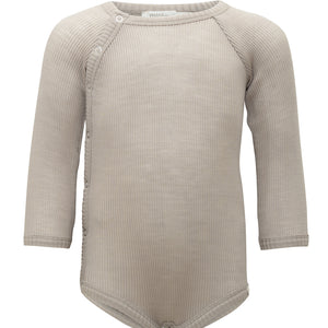 Minimalisma Langarmbody Merino "Ask" in Hemp