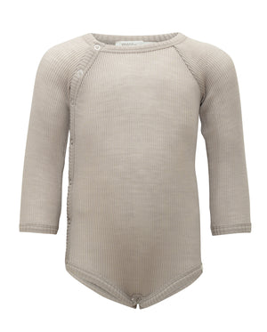 Minimalisma Langarmbody Merino "Ask" in Hemp
