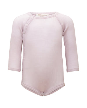 Minimalisma Langarmbody Merino "Ask" in Peony
