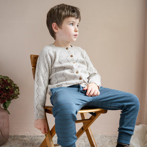 Minimalisma Baby Cardigan Lambswool Cashmere Inkaz in Ecru Melange – Detailansicht 2