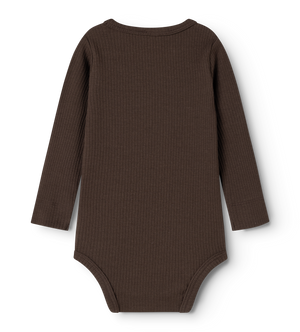 MarMar Copenhagen Langarm-Body – Plain Body LS | Dark Roast