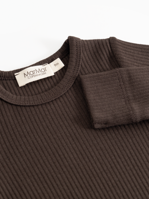 MarMar Copenhagen Langarm-Body – Plain Body LS | Dark Roast