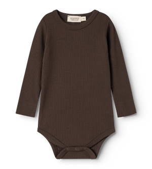 MarMar Copenhagen Langarm-Body – Plain Body LS | Dark Roast