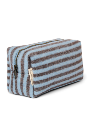 Studio Noos Tasche Stripy Wool "Pouch" | Light Blue / Brown
