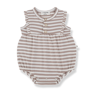1+ in the family Romper Cinnia Taupe aus Baumwoll-Modal-Mix für Babys