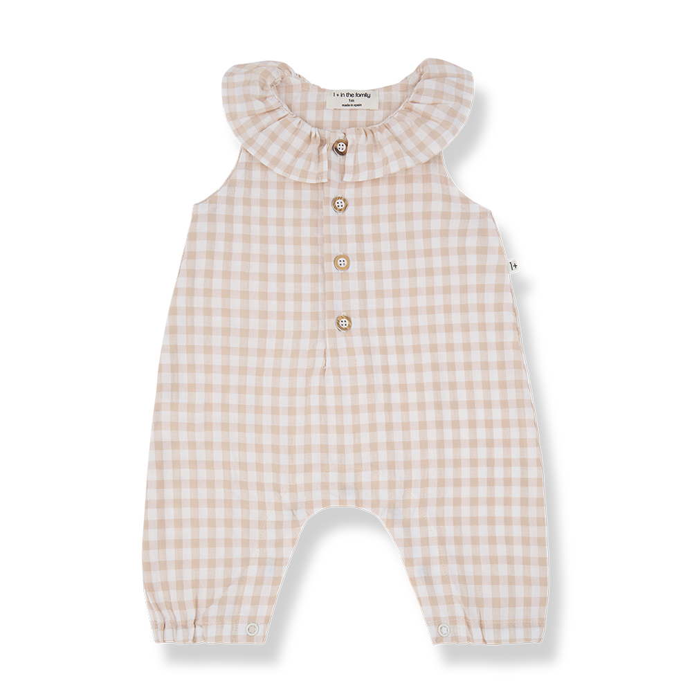 1+ in the family Overall Egina T mit kariertem Stoff für BabysBlossom