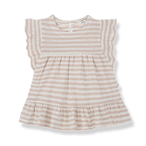 1+ in the family Kleid Canadell Rosa gestreift aus Leinenmix für Babys