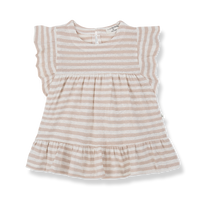 1+ in the family Kleid Canadell Rosa gestreift aus Leinenmix für Babys