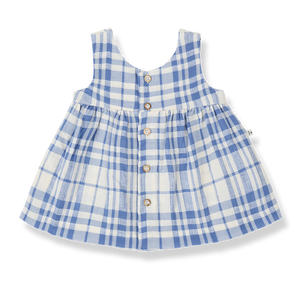 1+ in the family Kleid Aranella Ultramarine aus Baumwoll-Leinen-Mix für Babys